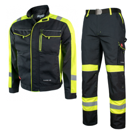 UBRANIE ROBOCZE ODBLASKOWE SPODNIE + BLUZA CLASSIC-VIS