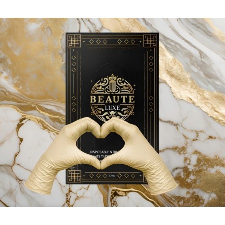 RĘKAWICE NITRYLOWE JEDNORAZOWE BEAUTE LUXE GOLS 100szt.