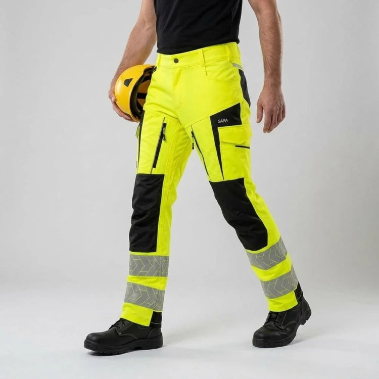 Spodnie ostrzegawcze DROGOWIEC COMFORT na modelu