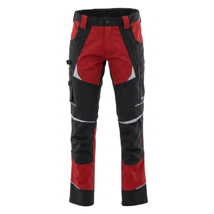 Spodnie COTTONFLEX czarno-czerwone – przód