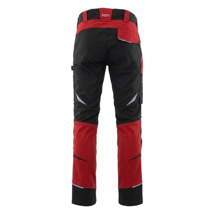 Spodnie COTTONFLEX czarno-czerwone – tył