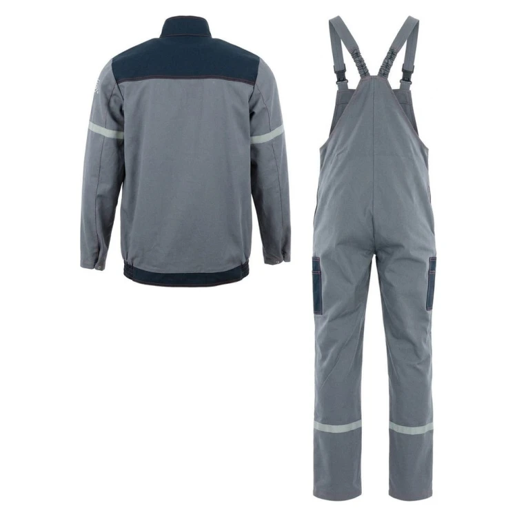 Zestaw SPAWACZ LIGHT bluza + ogrodniczki szaro-granatowy – tył