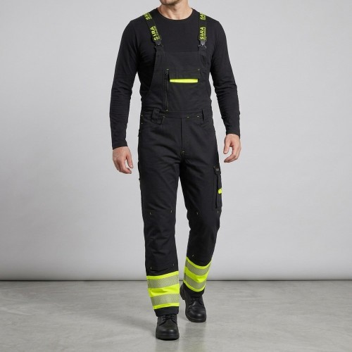 Ogrodniczki robocze ACTIFLEX NEO czarno-żółte na modelu
