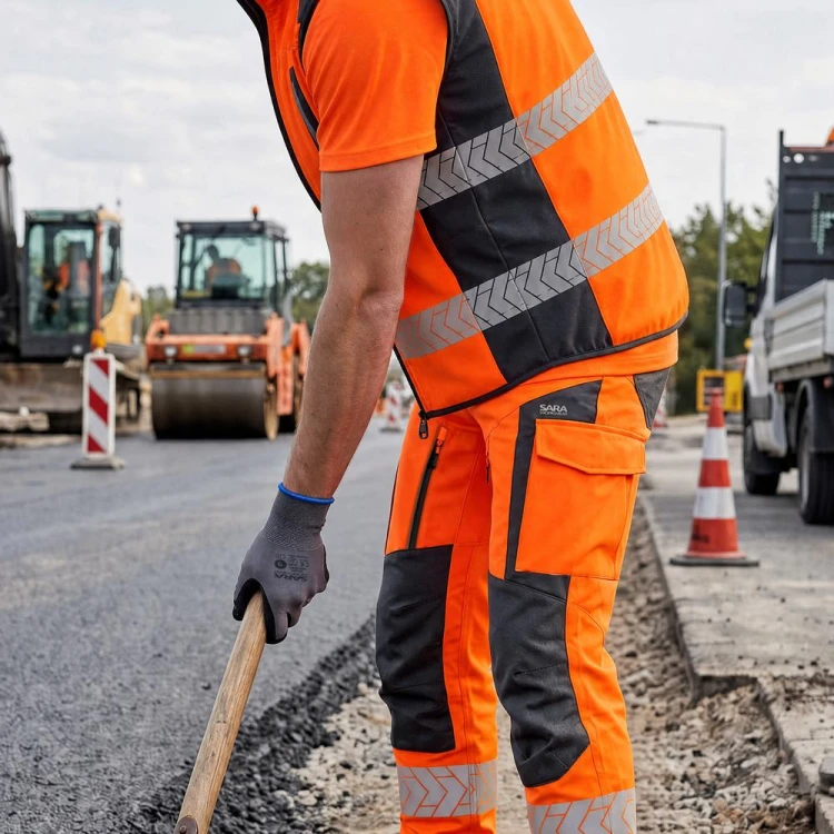 Kamizelka DROGOWIEC COMFORT pomarańczowa – zdjęcie w użyciu