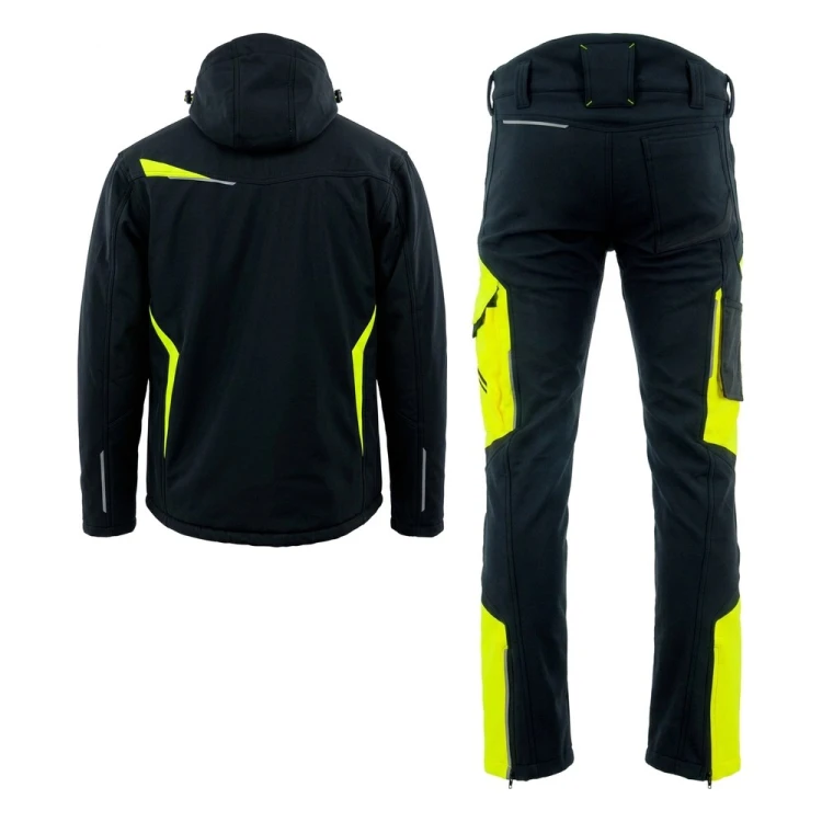 COMFORT WINTER kurtka + spodnie czarno-żółte – tył
