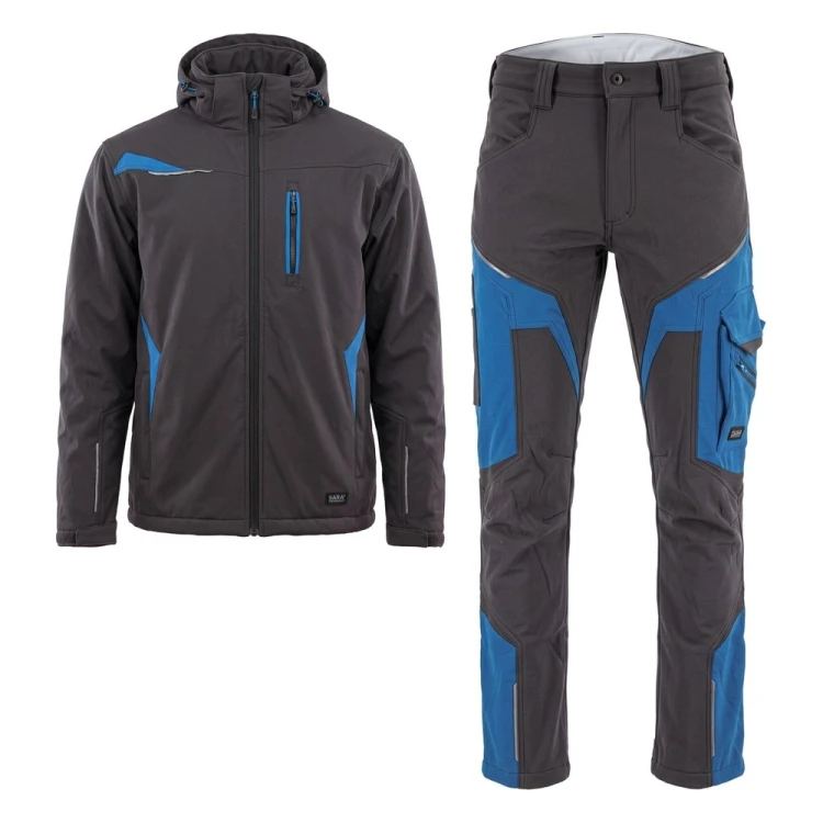 COMFORT WINTER kurtka + spodnie grafitowo-niebieskie – przód