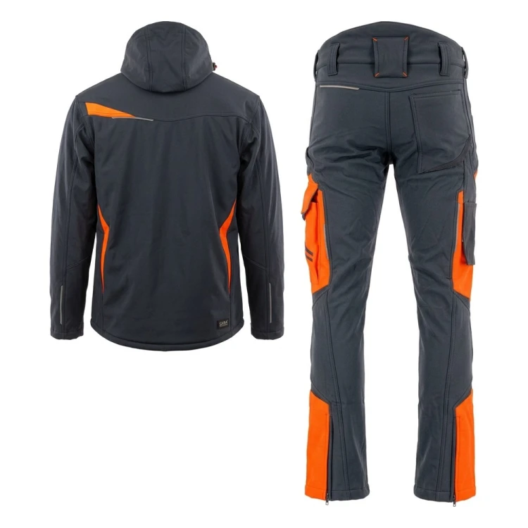 COMFORT WINTER kurtka + spodnie grafitowo-pomarańczowe – tył