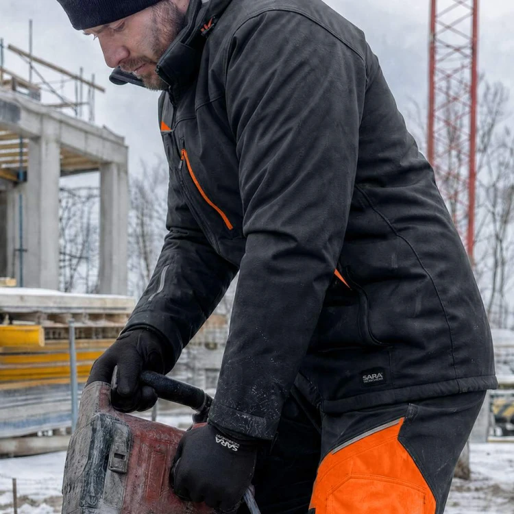 Zestaw COMFORT WINTER grafitowo-pomarańczowy – zdjęcie w użyciu