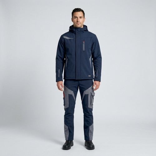 Zimowy zestaw roboczy COMFORT WINTER granatowo-szary na modelu