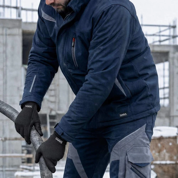 Kurtka COMFORT WINTER granatowo-szara – zdjęcie w użyciu