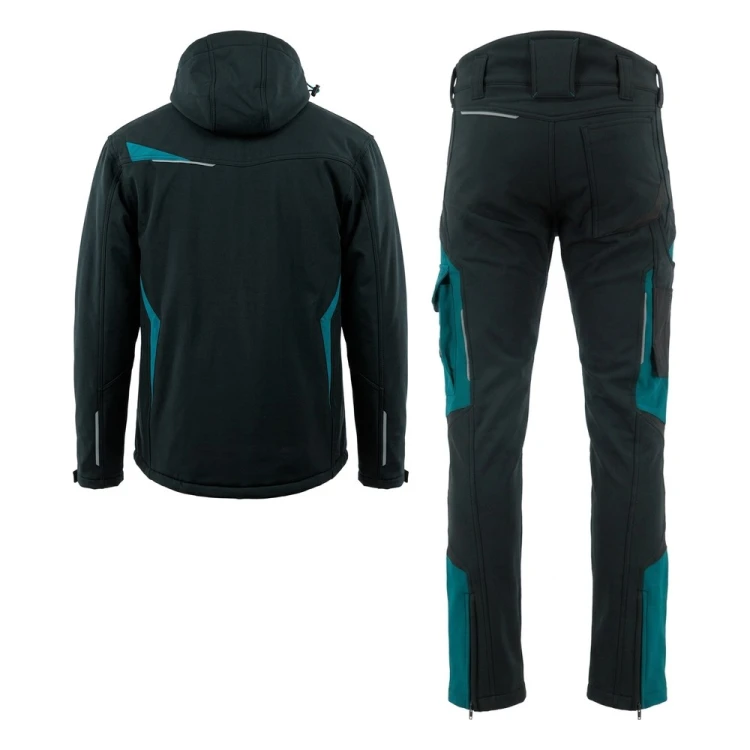 COMFORT WINTER kurtka + spodnie czarno-petrolowe – tył