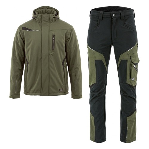 COMFORT WINTER kurtka + spodnie oliwkowo-czarne – przód