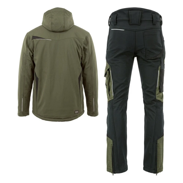 COMFORT WINTER kurtka + spodnie oliwkowo-czarne – tył