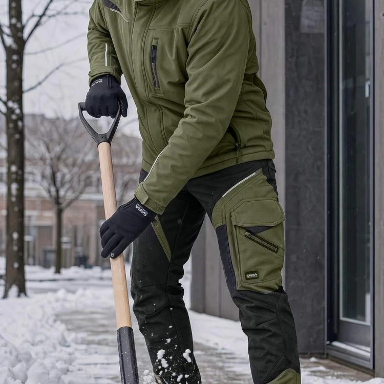 Zestaw COMFORT WINTER oliwkowo-czarny w pracy w terenie