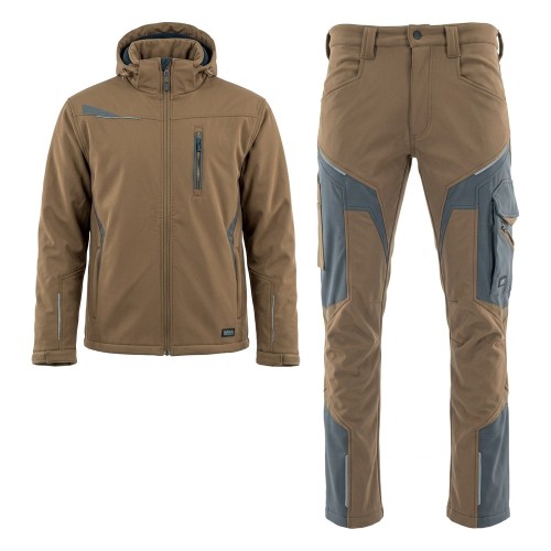 COMFORT WINTER kurtka + spodnie brązowo-grafitowe – przód
