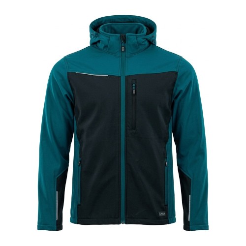 Softshell COMFORT PLUS czarno-petrolowy – przód