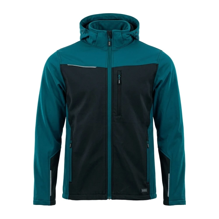 Softshell COMFORT PLUS czarno-petrolowy – przód