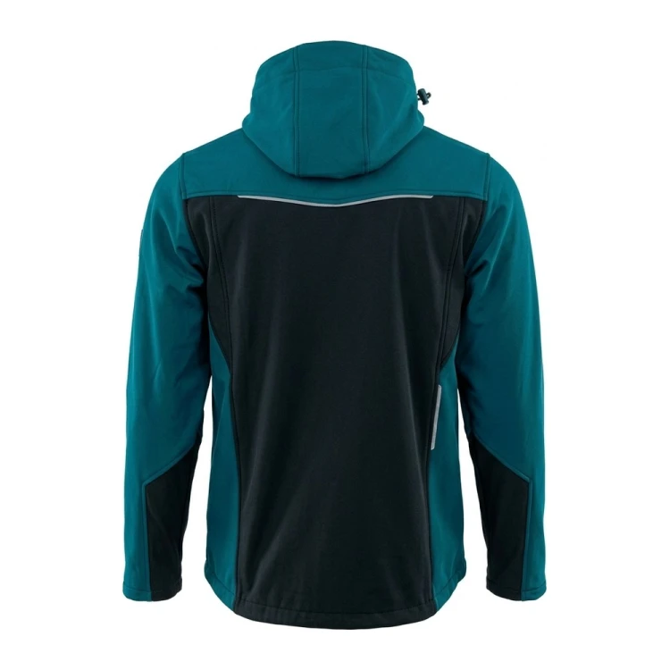 Softshell COMFORT PLUS czarno-petrolowy – tył