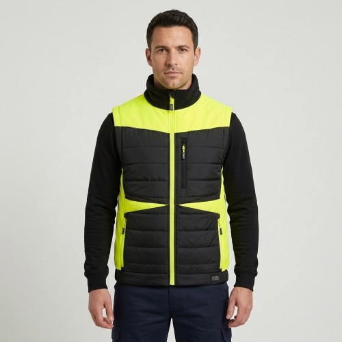 Kamizelka hybrydowa COMFORT PLUS czarno-seledynowa na modelu