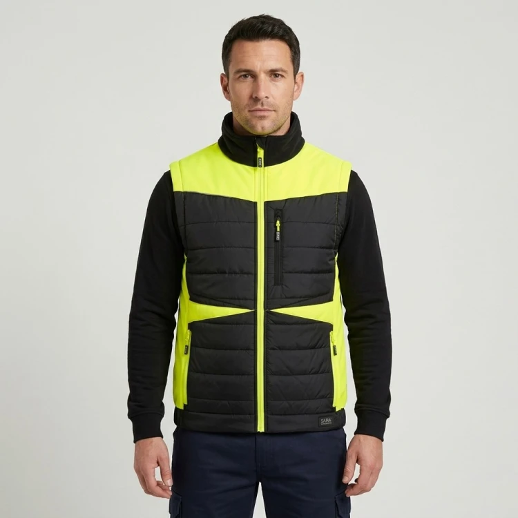 Kamizelka hybrydowa COMFORT PLUS czarno-seledynowa na modelu