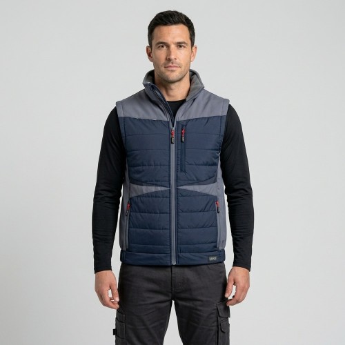 Kamizelka hybrydowa COMFORT PLUS granatowo-szara na modelu