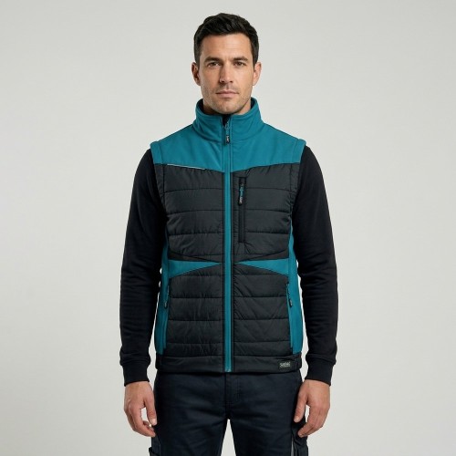 Kamizelka hybrydowa COMFORT PLUS czarno-petrolowa na modelu
