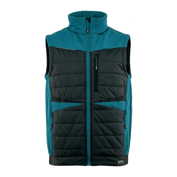 Kamizelka hybrydowa COMFORT PLUS czarno-petrolowa – przód