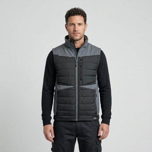 Kamizelka hybrydowa COMFORT PLUS szaro-czarna na modelu