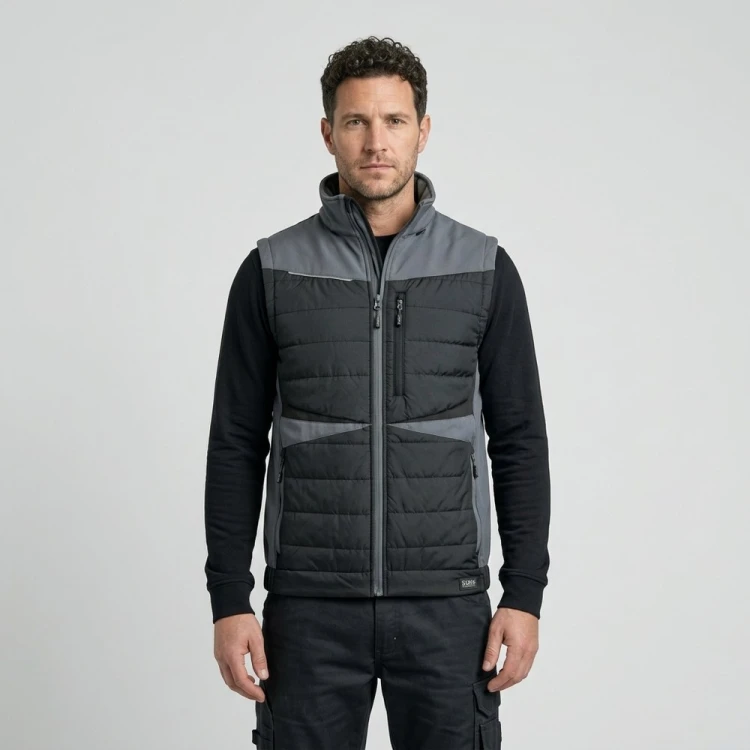 Kamizelka hybrydowa COMFORT PLUS szaro-czarna na modelu
