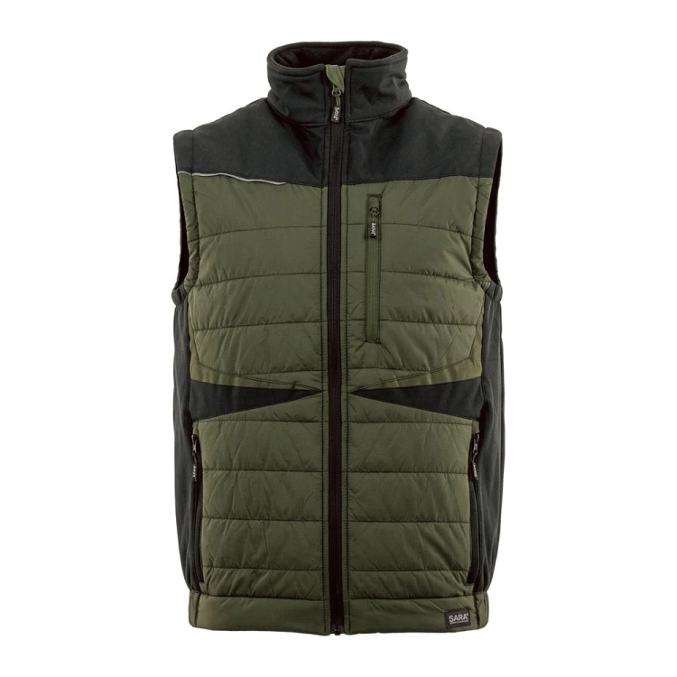 Kamizelka hybrydowa COMFORT PLUS oliwkowo-czarna – przód
