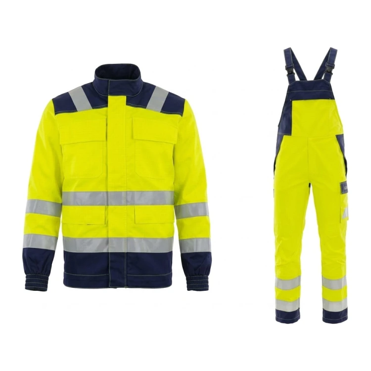 Zestaw MULTI PRO NEW 6w1 bluza + ogrodniczki żółto-granatowy – przód