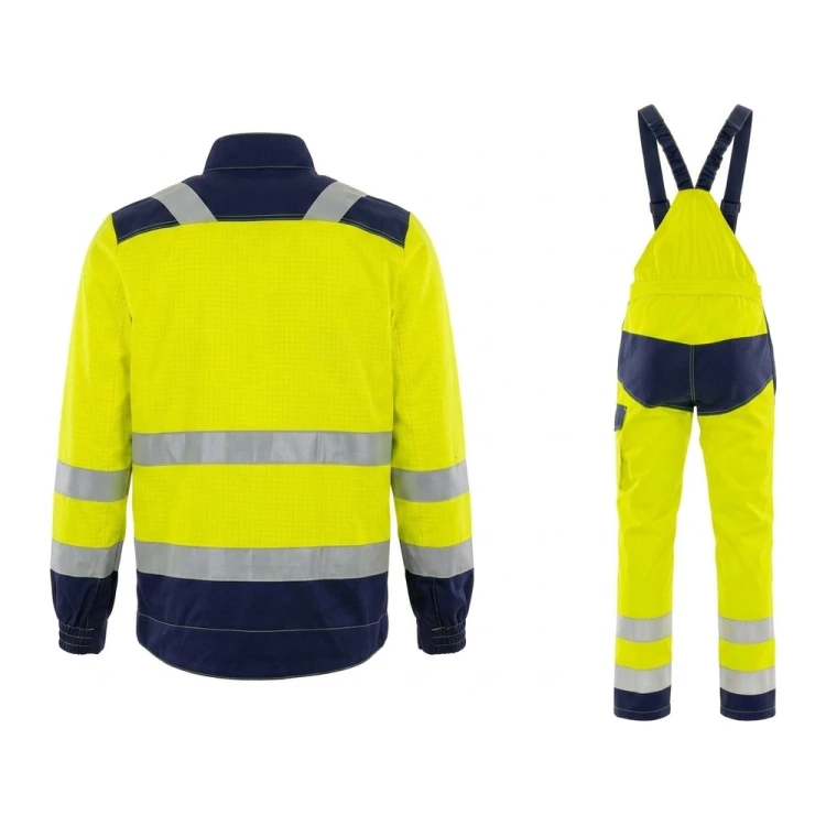 Zestaw MULTI PRO NEW 6w1 bluza + ogrodniczki żółto-granatowy – tył