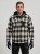 Kurtka koszulowa w kratę RAM czarno-beżowa na modelu