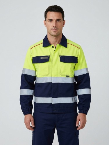 Bluza multiochronna ROSSINI 1969 TPS żółto-granatowa na modelu