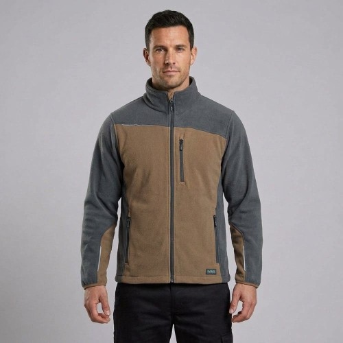 Polar roboczy COMFORT PLUS brązowo-szary na modelu