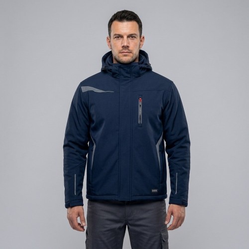 Kurtka zimowa COMFORT WINTER granatowo-szara na modelu