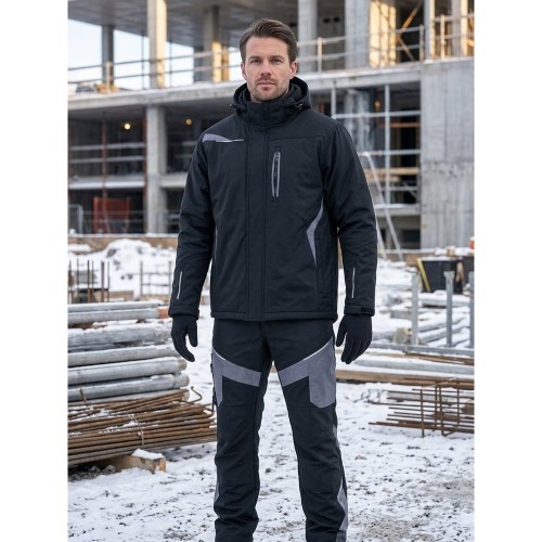 Kurtka zimowa COMFORT WINTER czarno-szara w pracy