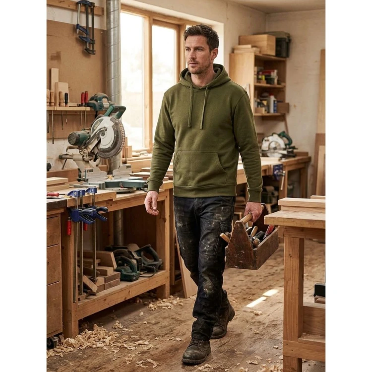 Bluza z kapturem JHK SWRA KNG khaki – zastosowanie