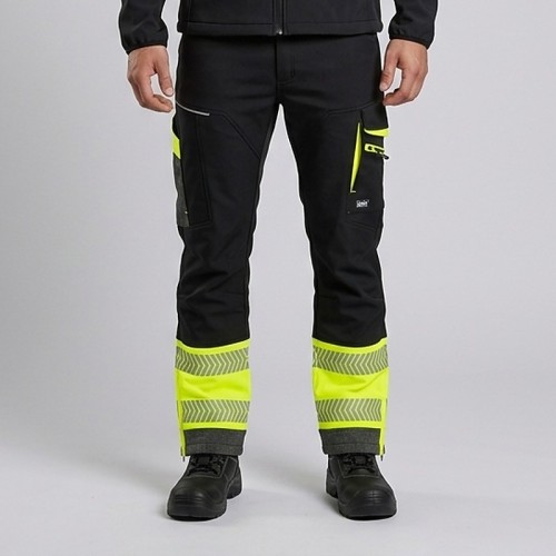 Spodnie zimowe COMFORT NEO WINTER czarno-żółte na modelu