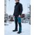 Spodnie COMFORT WINTER czarno-petrolowe w pracy na budowie zimą