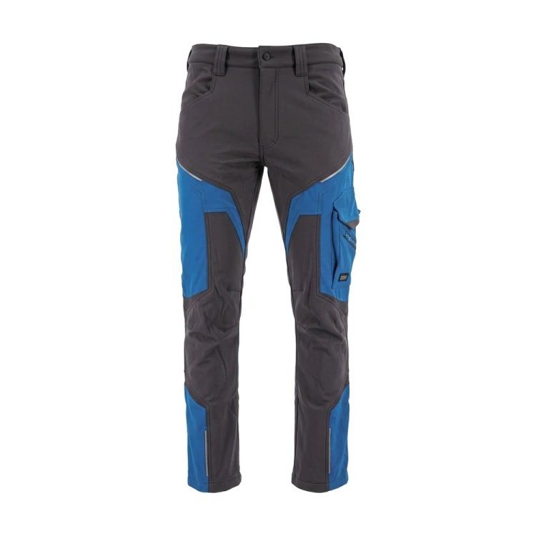 Spodnie softshell COMFORT WINTER grafitowo-niebieskie – przód