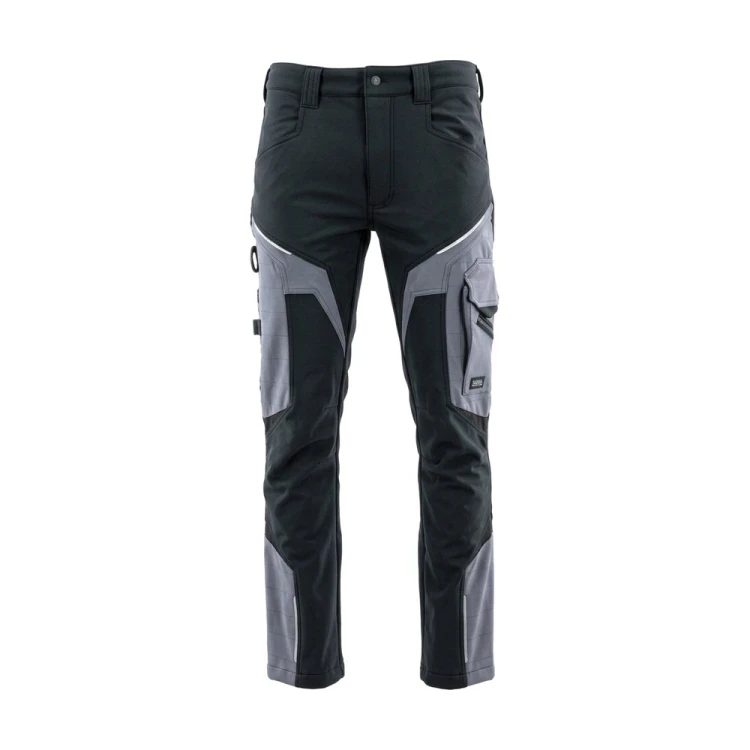 Spodnie softshell COMFORT WINTER czarno-szare – przód