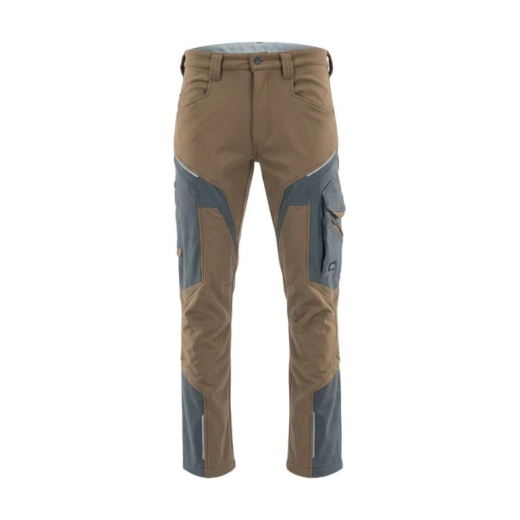 Spodnie softshell COMFORT WINTER brązowo-grafitowe – przód