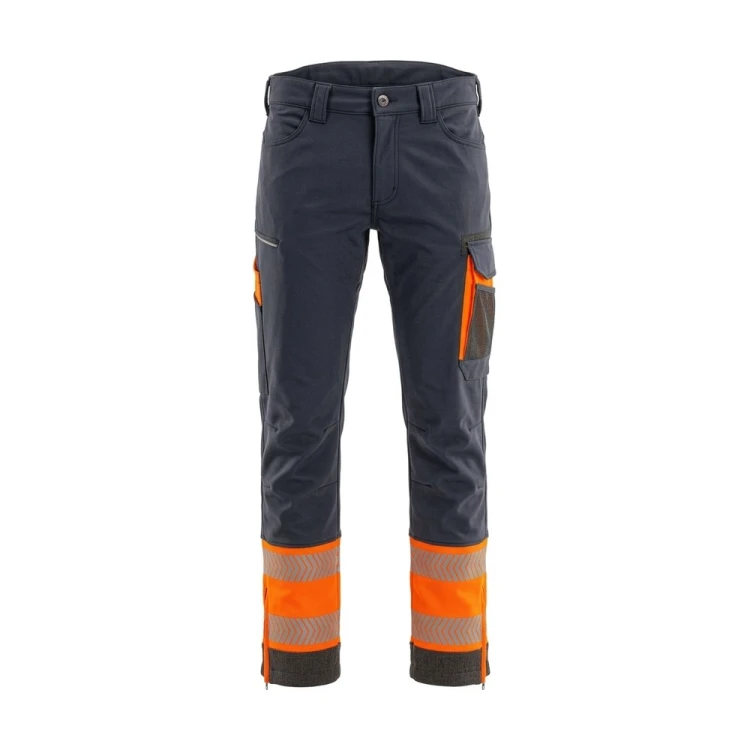 Spodnie zimowe COMFORT NEO WINTER grafitowo-pomarańczowe – przód