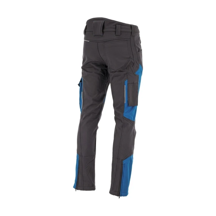 Spodnie softshell COMFORT WINTER grafitowo-niebieskie – tył