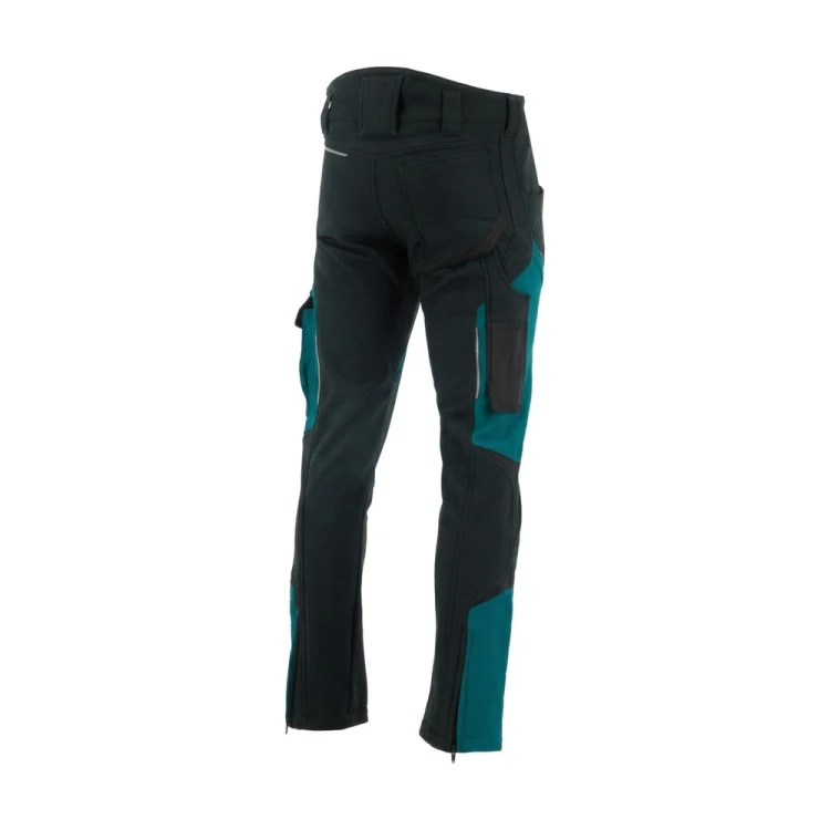 Spodnie softshell COMFORT WINTER czarno-petrolowe – tył