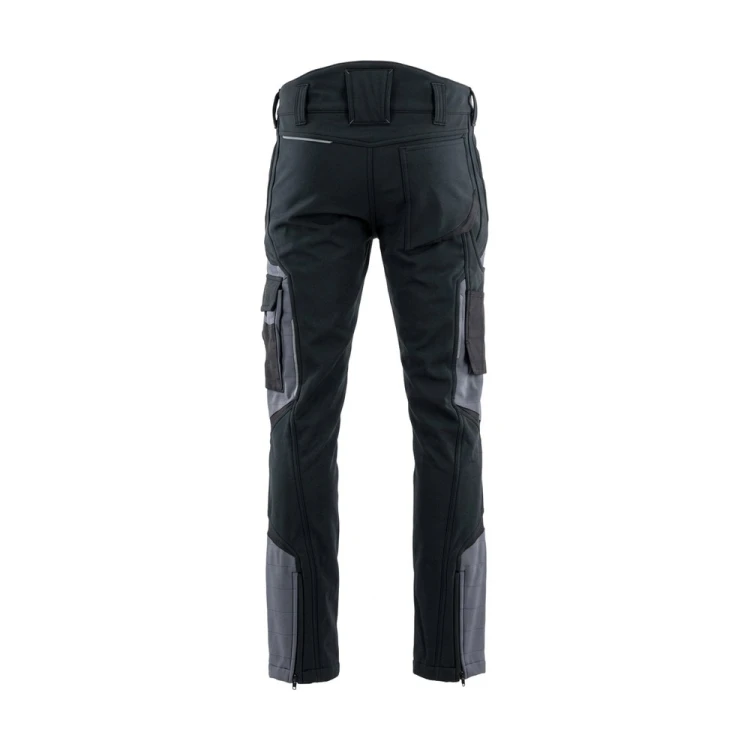 Spodnie softshell COMFORT WINTER czarno-szare – tył