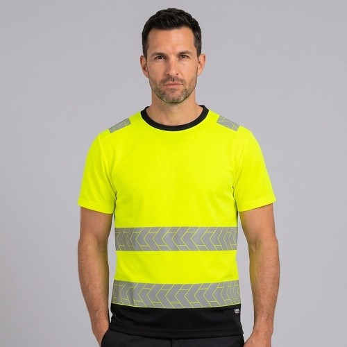 Koszulka ostrzegawcza DROGOWIEC COMFORT żółta na modelu