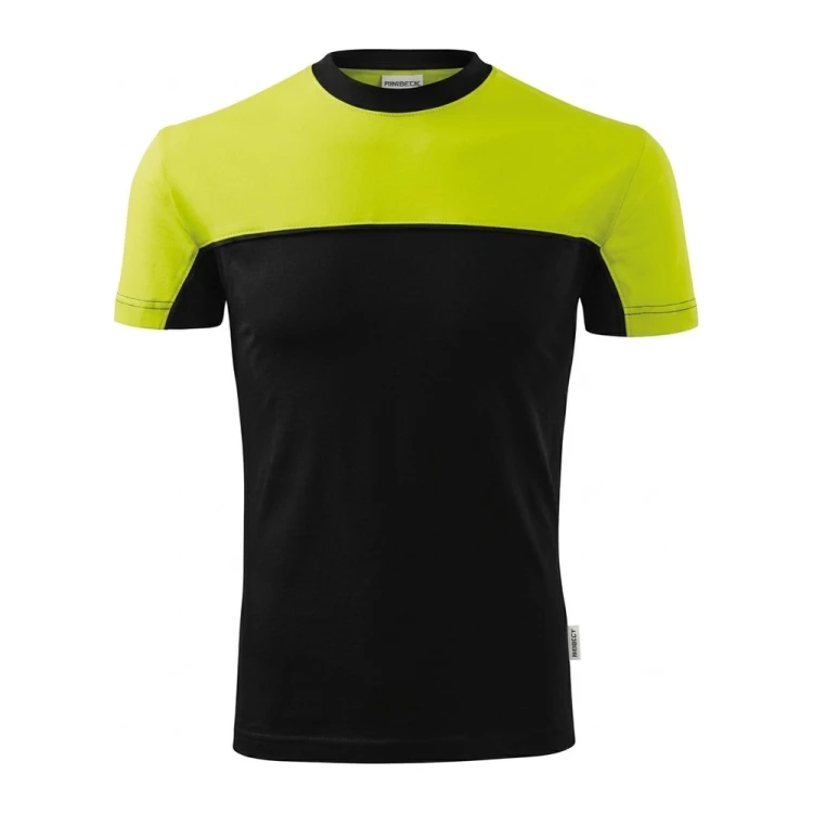 Koszulka MALFINI COLORMIX 109 limonkowo-czarna – przód