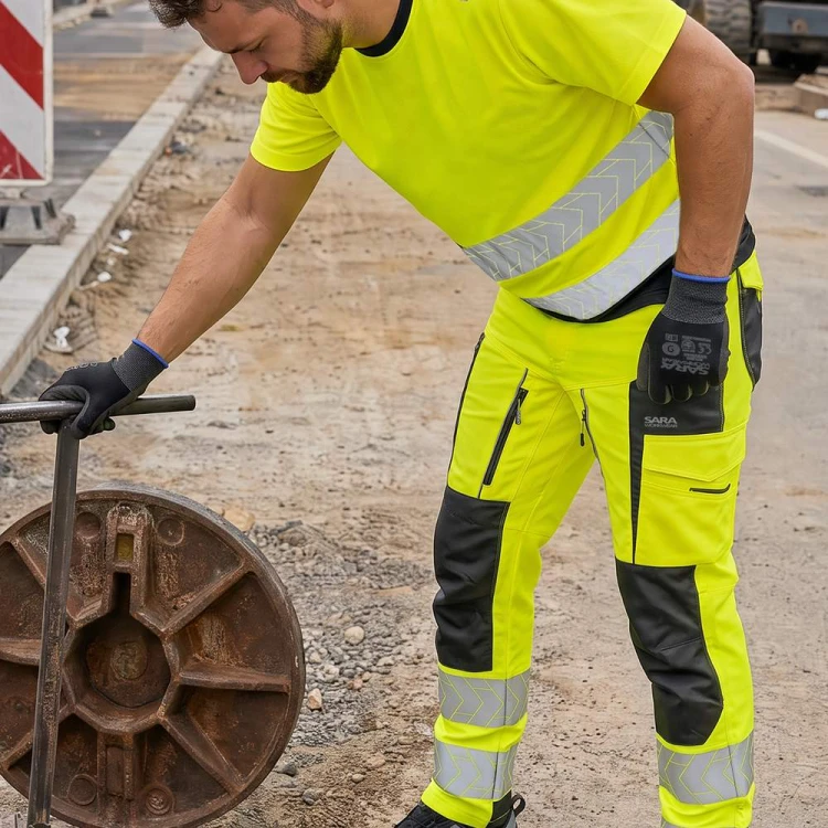 Koszulka DROGOWIEC COMFORT żółta – zdjęcie w użyciu